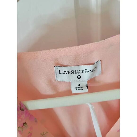 LoveShackFancy X Target Fleur Floral Pink Melon Midi Dress 4 NWT - Picture 8 of 9